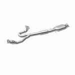 MagnaFlow 52000 oem grade direct-fit catalytic converter, front three-quarter view of the turntable spin