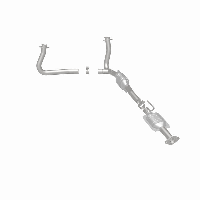 MagnaFlow 93326 hm grade direct-fit catalytic converter, rear three-quarter view of the turntable spin