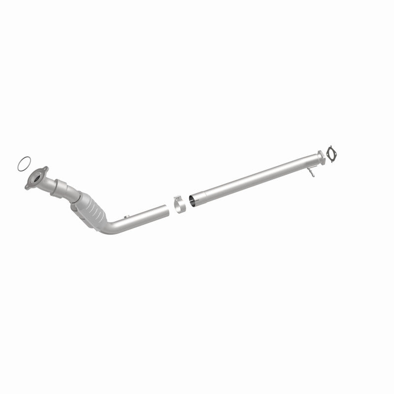 MagnaFlow 23795 hm grade direct-fit catalytic converter, front three-quarter view of the turntable spin