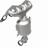 MagnaFlow 452030 carb manifold converter, rear view of the turntable spin