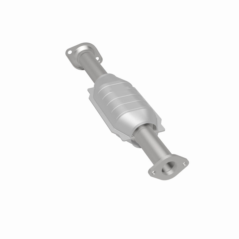 MagnaFlow 49570 oem grade direct-fit catalytic converter, rear three-quarter view of the turntable spin
