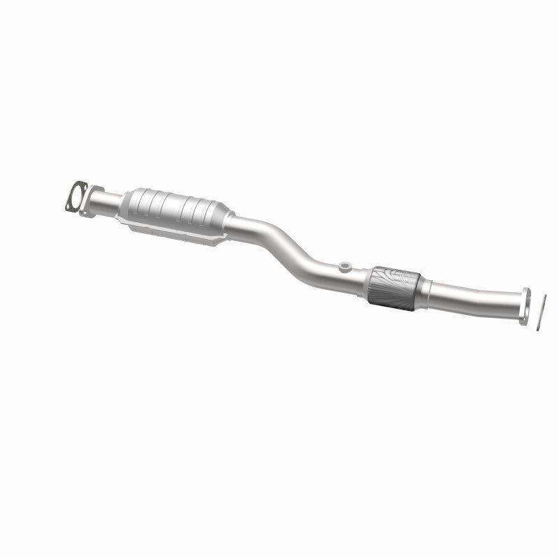 MagnaFlow 93136 hm grade direct-fit catalytic converter, opposite rear three-quarter view of the turntable spin