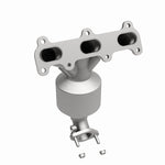 MagnaFlow 50756 hm grade manifold converter, rear three-quarter view of the turntable spin