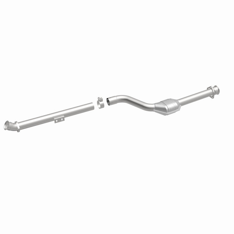 MagnaFlow 24276 hm grade direct-fit catalytic converter, front three-quarter view of the turntable spin