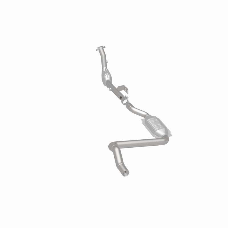 MagnaFlow 52116 oem grade direct-fit catalytic converter, rear three-quarter view of the turntable spin