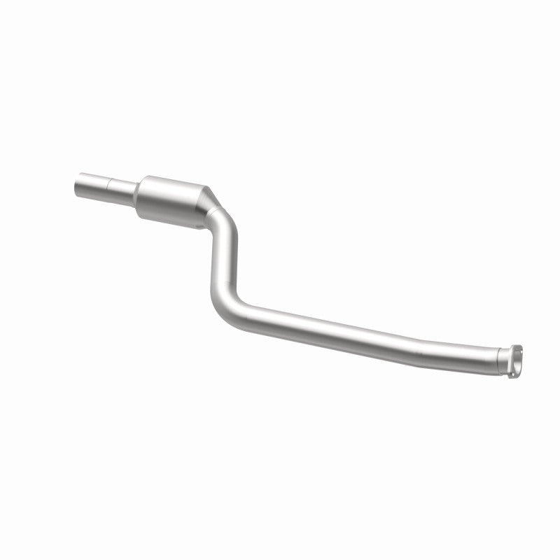 MagnaFlow 5571765 carb direct-fit catalytic converter, opposite rear three-quarter view of the turntable spin