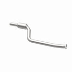 MagnaFlow 5571765 carb direct-fit catalytic converter, opposite rear three-quarter view of the turntable spin