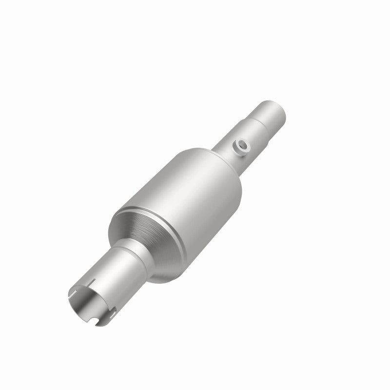 MagnaFlow 4451226 carb direct-fit catalytic converter, opposite front three-quarter view of the turntable spin