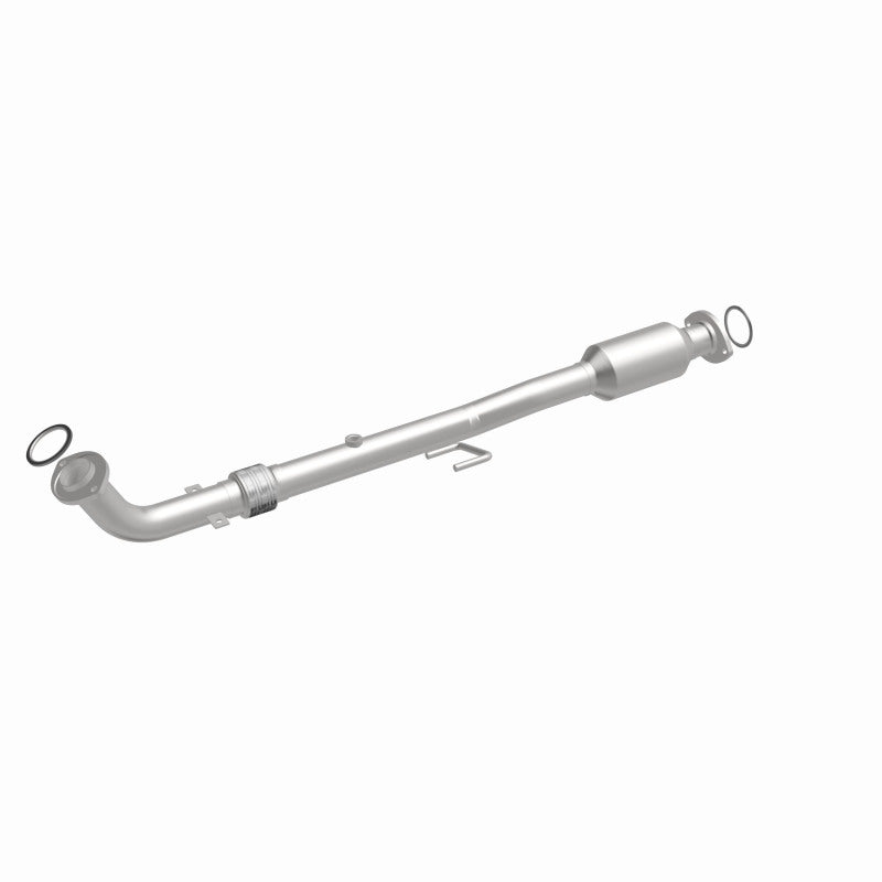 MagnaFlow 5571435 carb direct-fit catalytic converter, front three-quarter view of the turntable spin