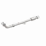 MagnaFlow 5571435 carb direct-fit catalytic converter, front three-quarter view of the turntable spin