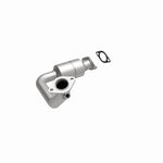 MagnaFlow 49511 oem grade direct-fit catalytic converter, front three-quarter view of the turntable spin