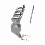 MagnaFlow 452033 carb manifold converter, side view of the turntable spin