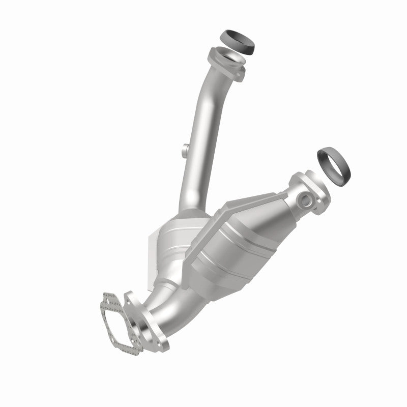 MagnaFlow 49401 oem grade direct-fit catalytic converter, rear view of the turntable spin