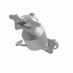 MagnaFlow 5531680 carb manifold converter, opposite front three-quarter view of the turntable spin