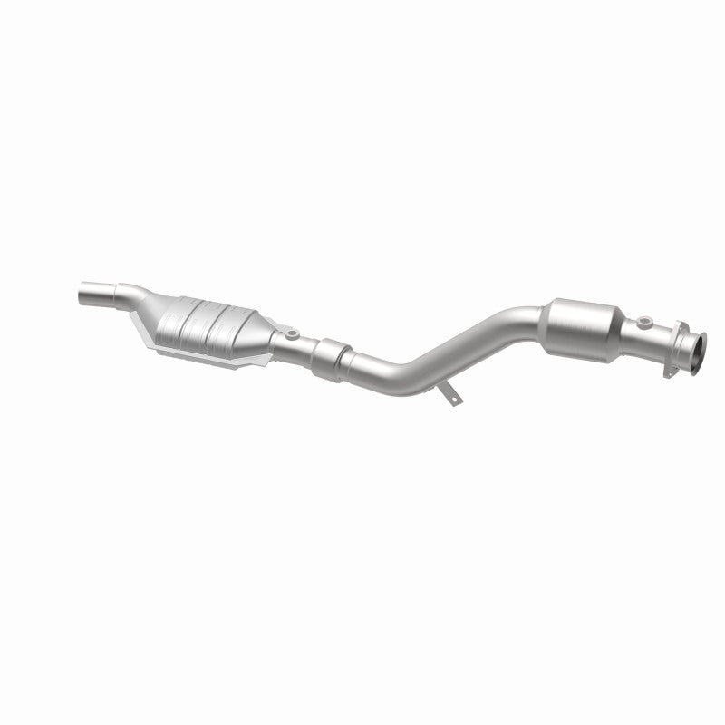 MagnaFlow 24122 hm grade direct-fit catalytic converter, opposite rear three-quarter view of the turntable spin