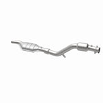 MagnaFlow 24122 hm grade direct-fit catalytic converter, opposite rear three-quarter view of the turntable spin