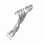MagnaFlow 49283 oem grade manifold converter, rear view of the turntable spin