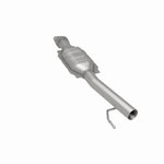 MagnaFlow 24467 hm grade direct-fit catalytic converter, rear three-quarter view of the turntable spin