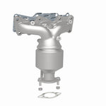 MagnaFlow 52780 oem grade manifold converter, rear three-quarter view of the turntable spin