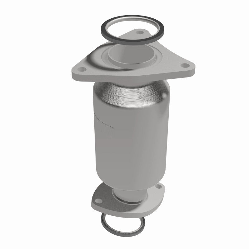 MagnaFlow 49909 oem grade manifold converter, front three-quarter view of the turntable spin