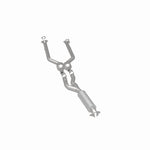 MagnaFlow 5571508 carb direct-fit catalytic converter, rear three-quarter view of the turntable spin