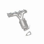 MagnaFlow 5531060 carb manifold converter, rear three-quarter view of the turntable spin