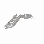 MagnaFlow 49356 oem grade manifold converter, rear three-quarter view of the turntable spin