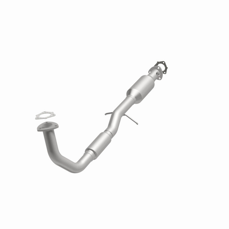 MagnaFlow 23956 hm grade direct-fit catalytic converter, opposite front three-quarter view of the turntable spin