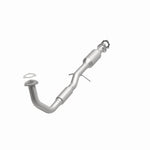 MagnaFlow 23956 hm grade direct-fit catalytic converter, opposite front three-quarter view of the turntable spin