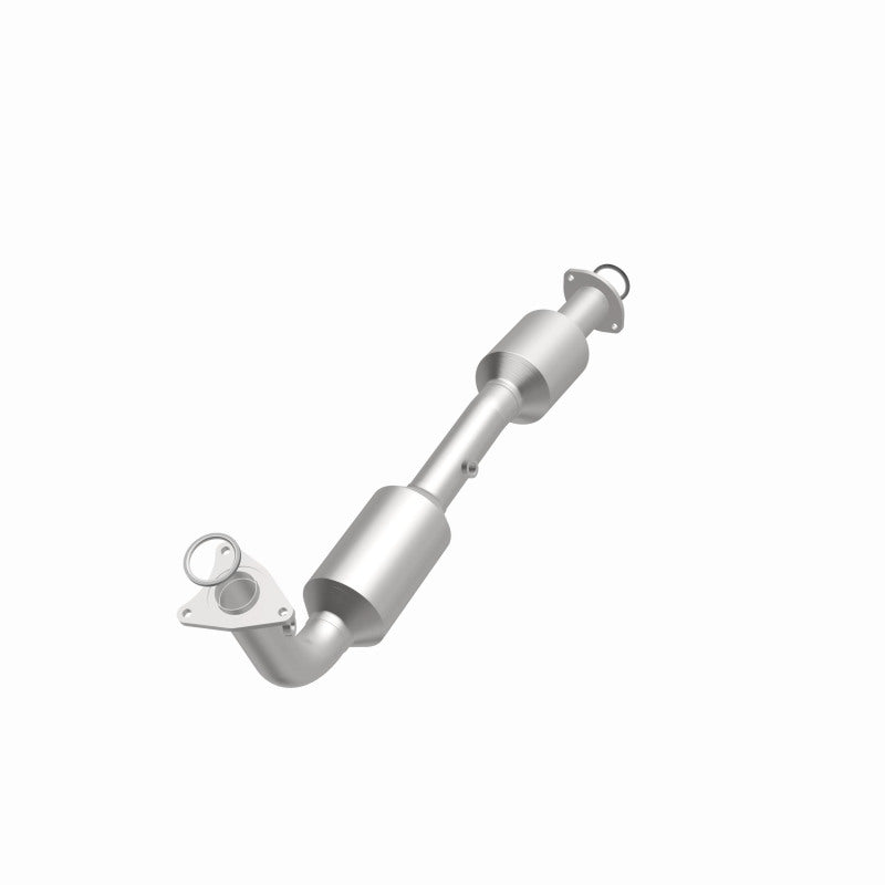 MagnaFlow 5582630 carb direct-fit catalytic converter, opposite front three-quarter view of the turntable spin