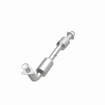 MagnaFlow 5582630 carb direct-fit catalytic converter, opposite front three-quarter view of the turntable spin
