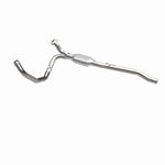 MagnaFlow 93614 hm grade direct-fit catalytic converter, opposite front three-quarter view of the turntable spin