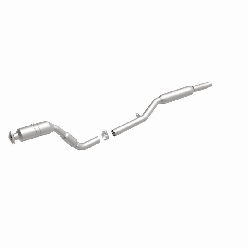 MagnaFlow 5461132 carb direct-fit catalytic converter, front three-quarter view of the turntable spin