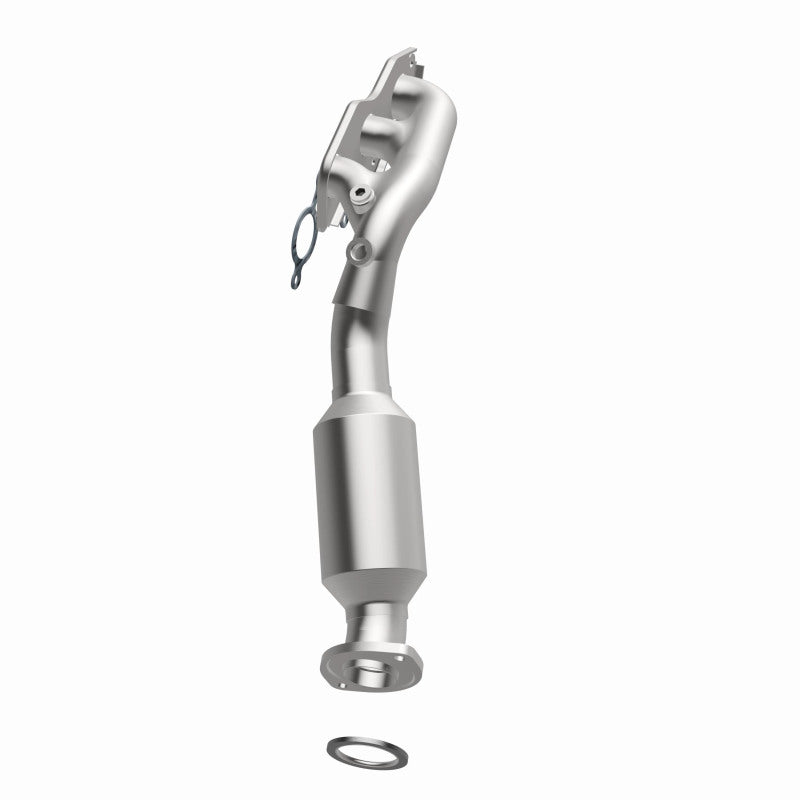 MagnaFlow 52446 oem grade manifold converter, rear three-quarter view of the turntable spin