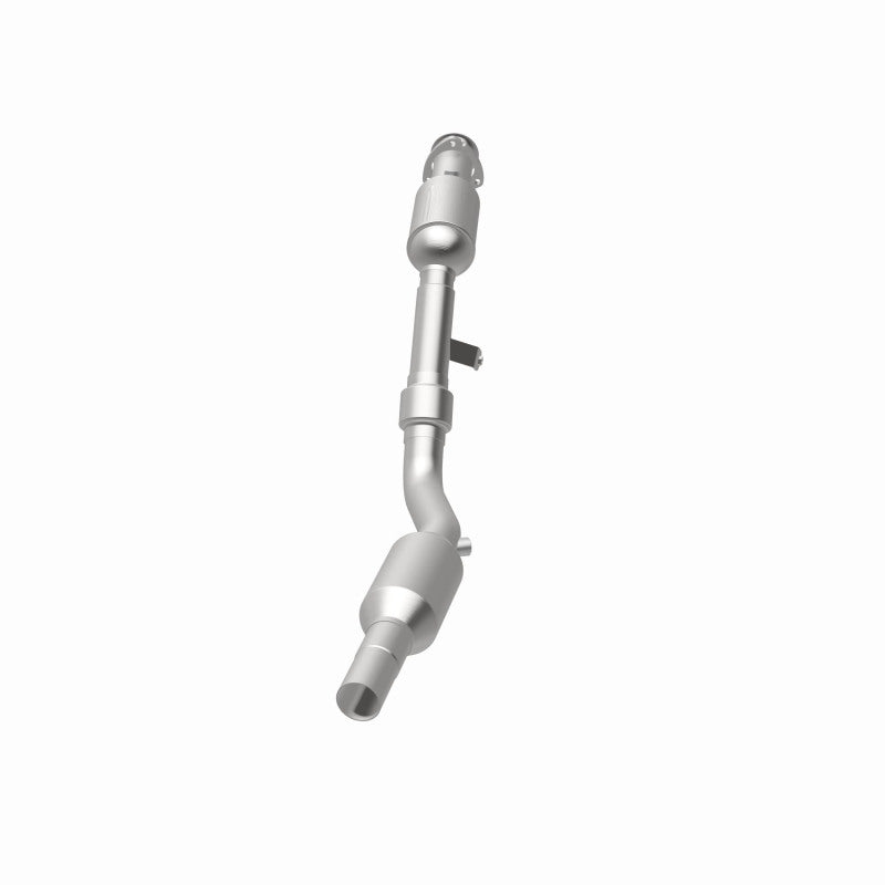 MagnaFlow 49871 oem grade direct-fit catalytic converter, opposite rear three-quarter view of the turntable spin