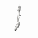 MagnaFlow 49871 oem grade direct-fit catalytic converter, opposite rear three-quarter view of the turntable spin