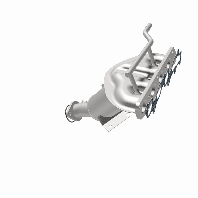 MagnaFlow 49375 oem grade manifold converter, opposite rear three-quarter view of the turntable spin
