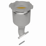 MagnaFlow 49296 oem grade direct-fit catalytic converter, rear three-quarter view of the turntable spin