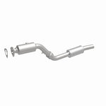 MagnaFlow 24355 hm grade direct-fit catalytic converter, front three-quarter view of the turntable spin