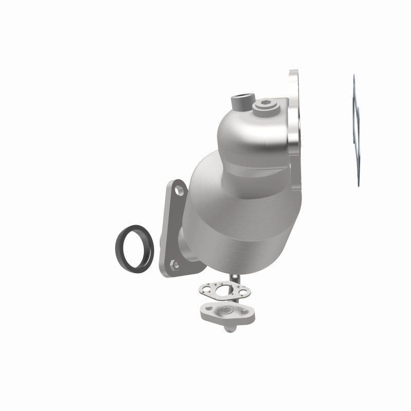 MagnaFlow 52036 oem grade manifold converter, opposite rear three-quarter view of the turntable spin