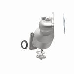 MagnaFlow 52036 oem grade manifold converter, opposite rear three-quarter view of the turntable spin