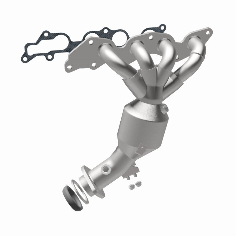 MagnaFlow 52216 oem grade manifold converter, rear view of the turntable spin