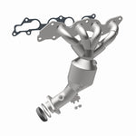 MagnaFlow 52216 oem grade manifold converter, rear view of the turntable spin