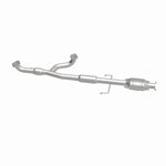 MagnaFlow 49453 oem grade direct-fit catalytic converter, side view of the turntable spin