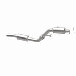 MagnaFlow 24356 hm grade direct-fit catalytic converter, opposite rear three-quarter view of the turntable spin