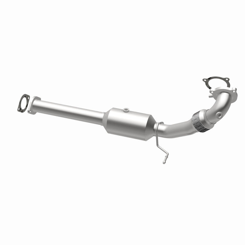 MagnaFlow 5551738 carb direct-fit catalytic converter, opposite rear three-quarter view of the turntable spin