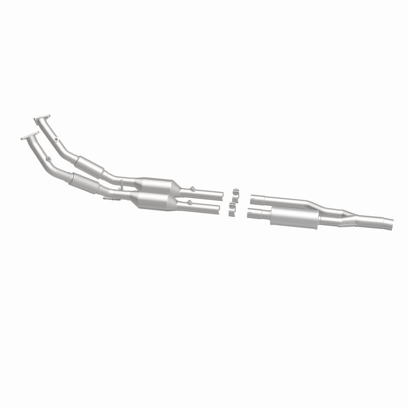 MagnaFlow 5461873 carb direct-fit catalytic converter, side view of the turntable spin