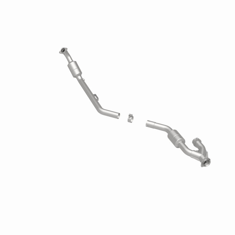 MagnaFlow 24535 hm grade direct-fit catalytic converter, rear three-quarter view of the turntable spin