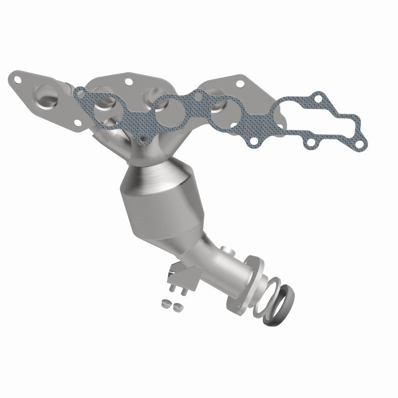 MagnaFlow 5531919 carb manifold converter, front three-quarter view of the turntable spin