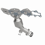 MagnaFlow 5531919 carb manifold converter, front three-quarter view of the turntable spin